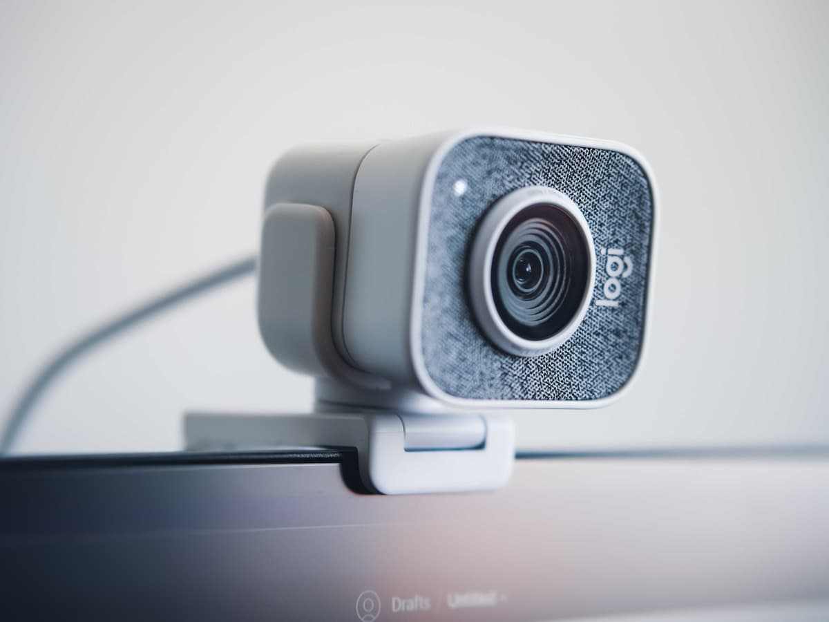 Full HD webcam mounted on a computer monitor